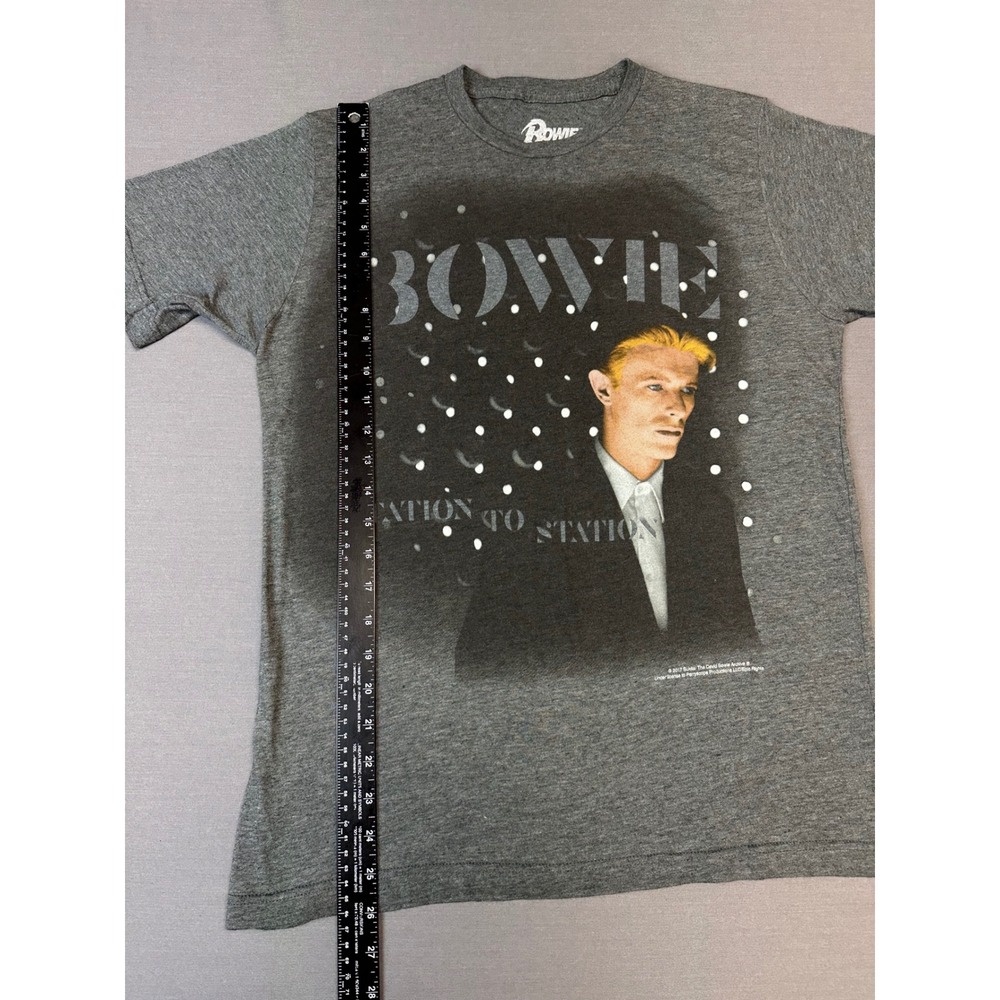 David Bowie Station to Station Graphic T-Shirt Mens Medium Heather Grey Rock Tee - Picture 6 of 6
